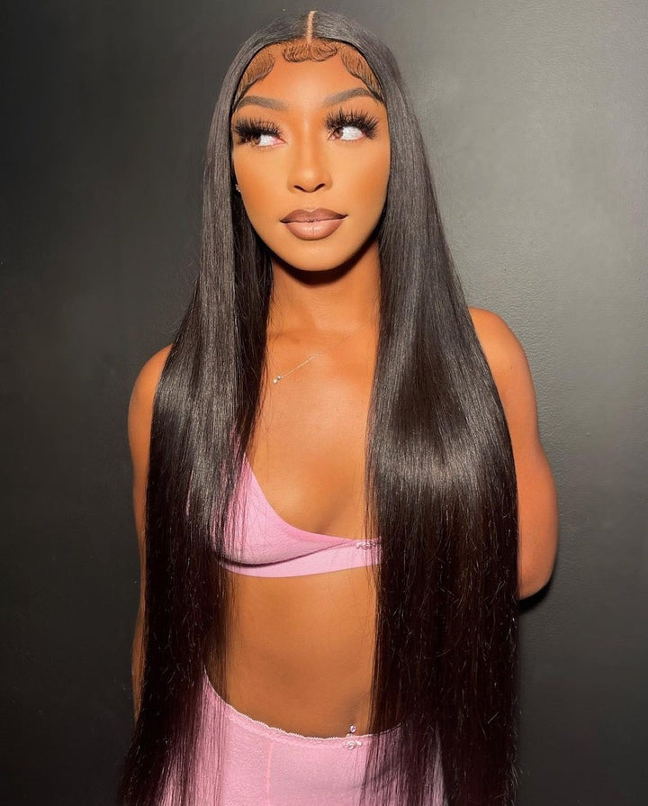 pre-bleach pre-pulled 13x4 Lace Front Wigs Human Hair Straight Wigs