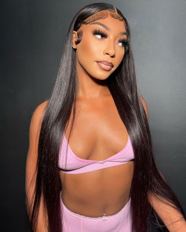 pre-bleach pre-pulled 13x4 Lace Front Wigs Human Hair Straight Wigs