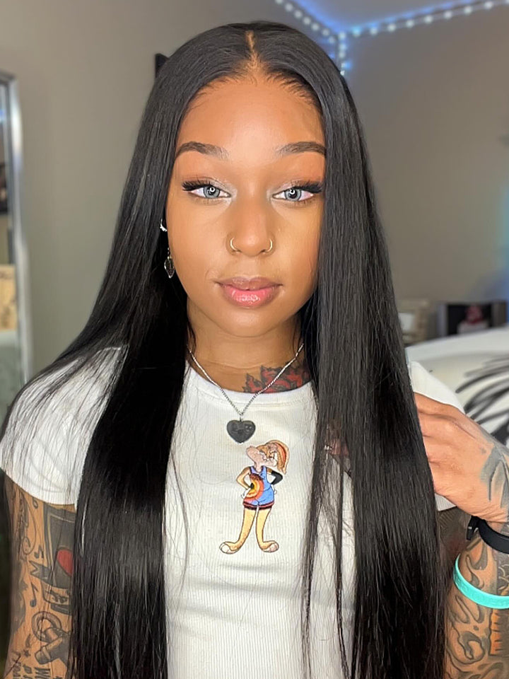 13x7 MAX HD lace Frontal wigs Straight Pre-Cut Glueless Ear-to-ear