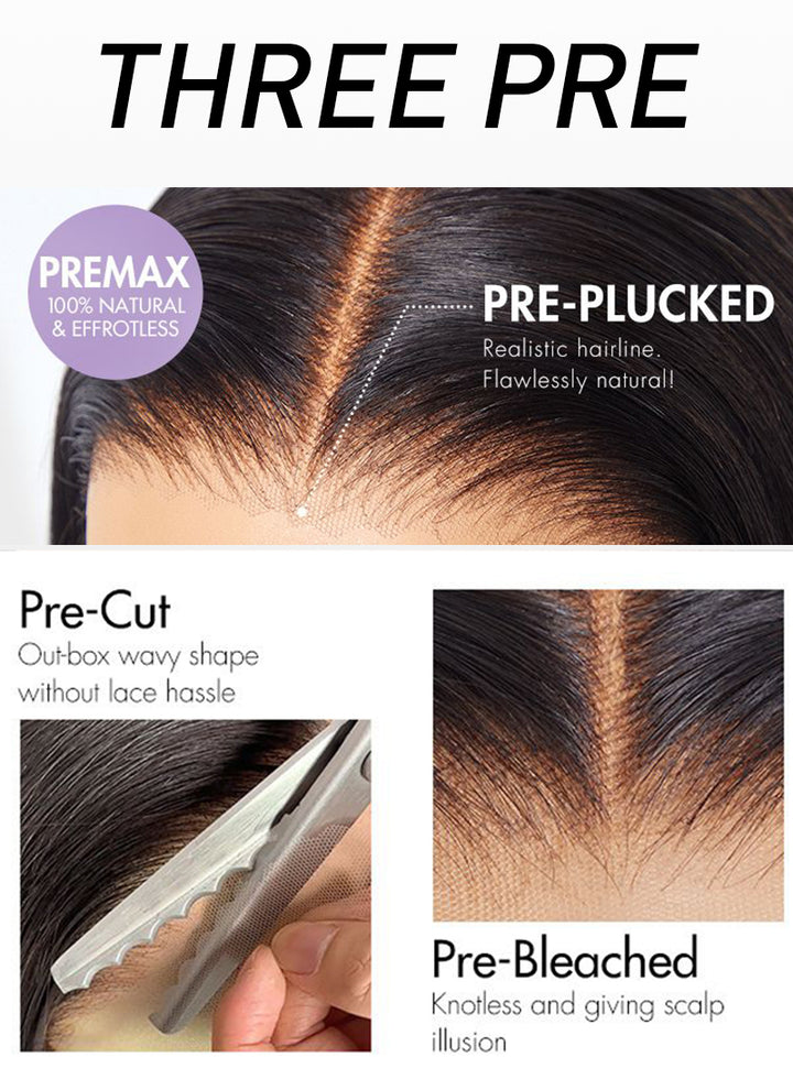 Pre-Cut 13x4 HD Lace Water Wave Human Hair Wig Ready To Go Ear to Ear Invisible Lace
