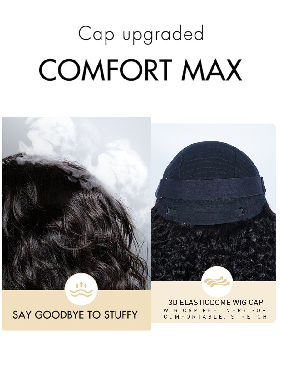 Ready & Go Invisible Knot 5x5 Glueless Lace Closure Kinky Curly Bob Wig