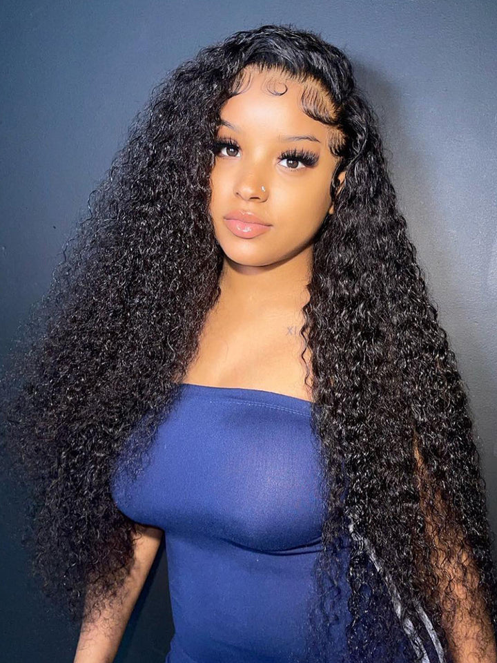 Ready & Go 5x5 Pre Cut Glueless Lace Wigs Kinky Curly Human Hair Invisible Knot
