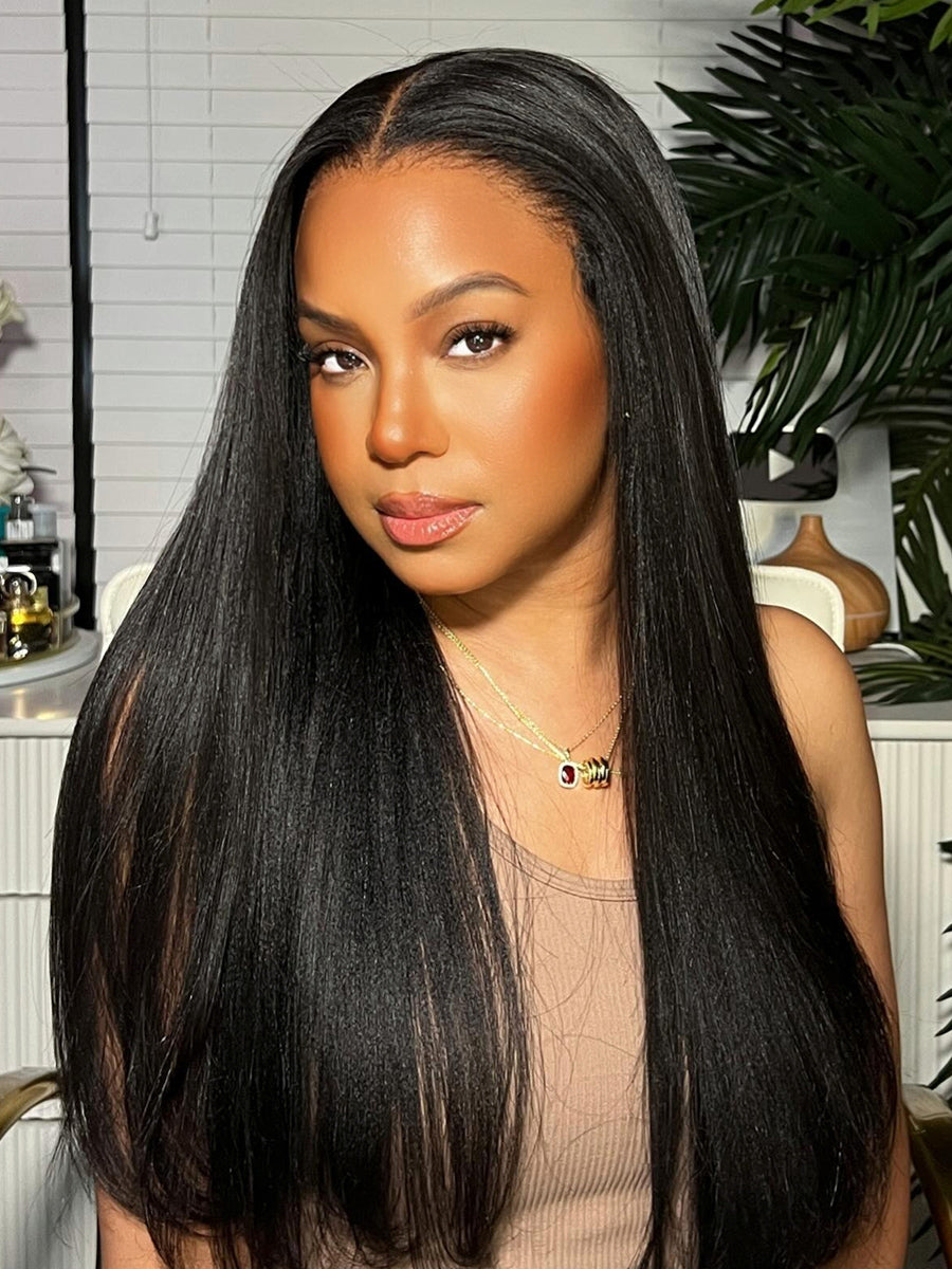 Ready & Go 5x5 Pre Cut Glueless Wigs Human Hair Invisible Knot Kinky Straight