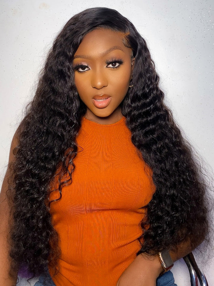 Ready & Go 5x5 Deep Wave Glueless Wigs Human Hair  Invisible Knot