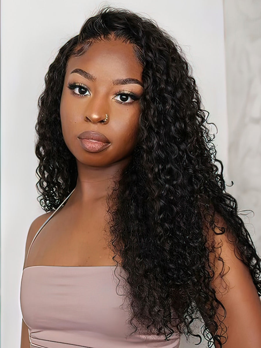 Ready & Go 5x5 Glueless Wigs Human Hair Invisible Knot Water Wave HD Lace Pre Cut Lace Wigs