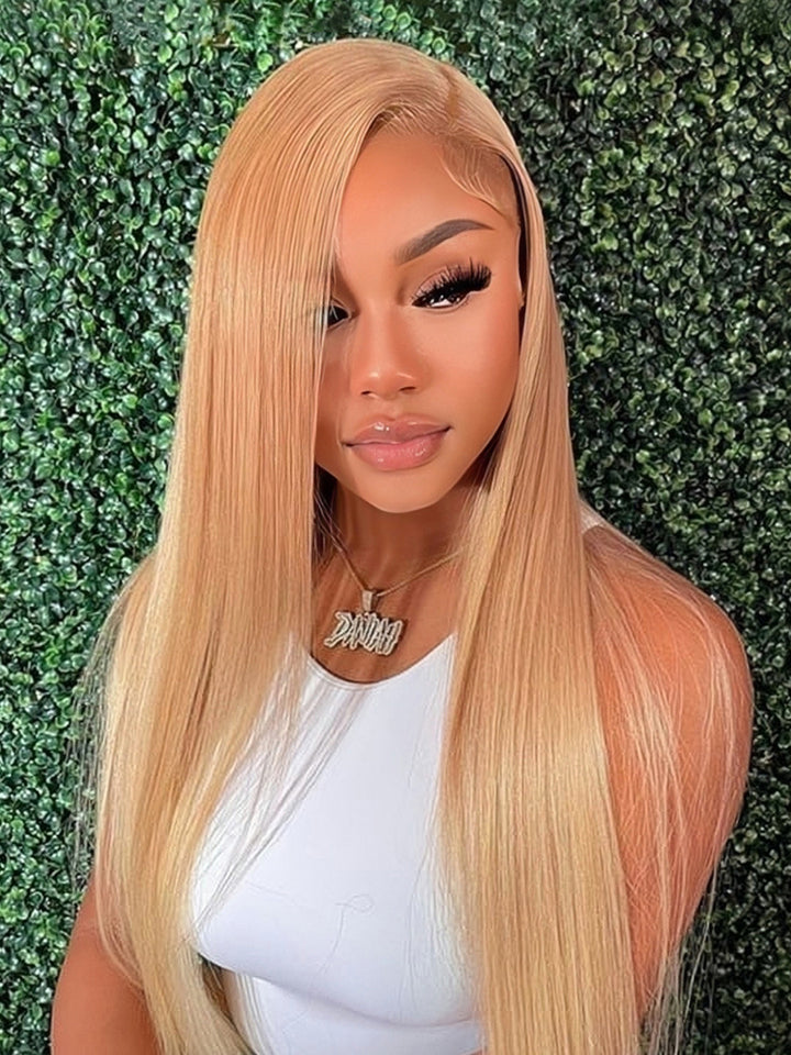 Explosion 7x7 Honey Blonde Straight Wig Invisible Knot