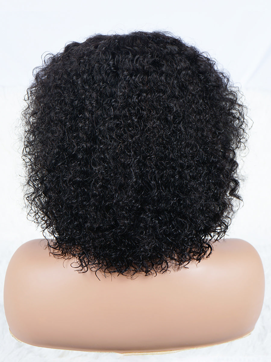Ready & Go Invisible Knot 5x5 Glueless Lace Closure Kinky Curly Bob Wig