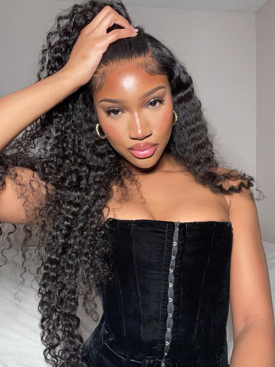 Pre-Everything 13x7 Pre-Cut Glueless  MAX HD lace Frontal wigs Kinky Curly Wig